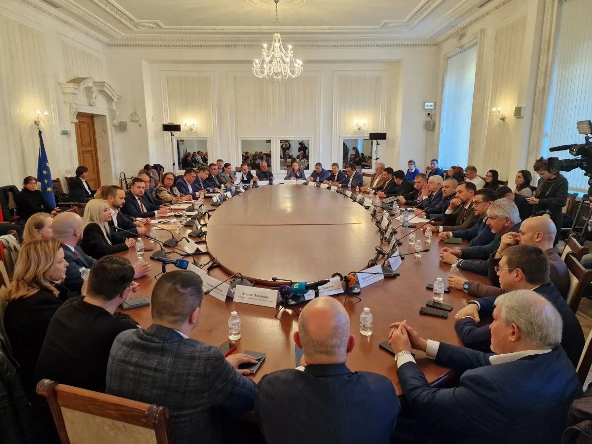 The committee room at the National Assembly during the hearing