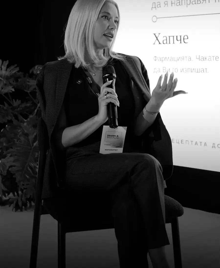 Elina Ivanova-Atanassov on stage at Health & Beauty Expo Sofia