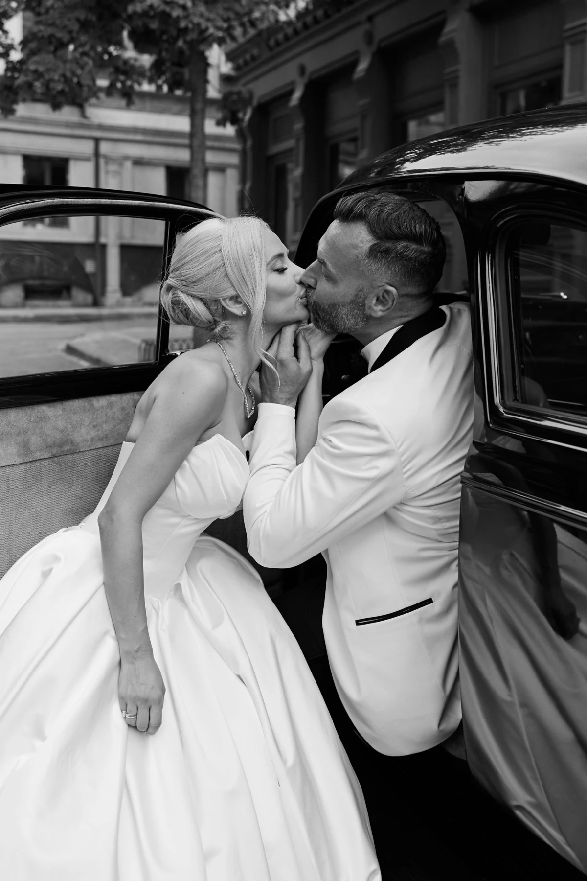 Elina Ivanova-Atanassov and her husband on their wedding day